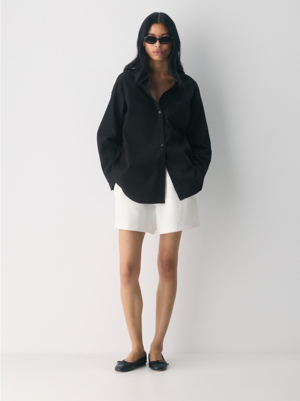 Aritzia Black Button-Down Shirt